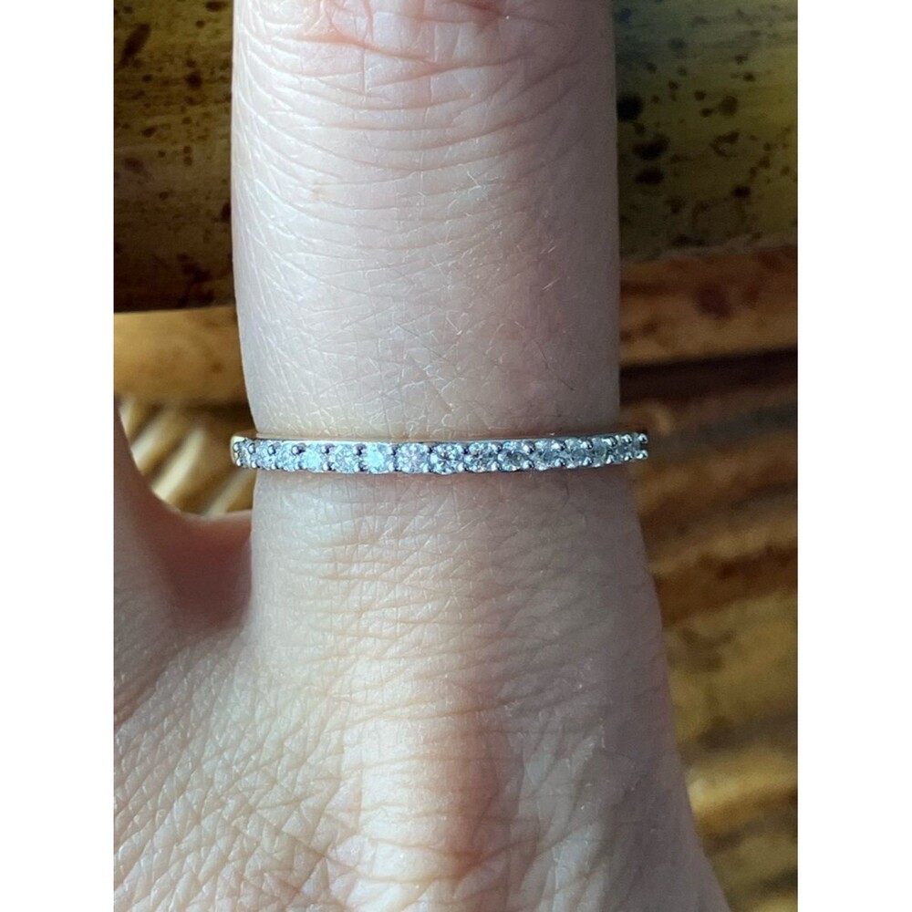 Moissanite Sterling Silver Band Ring Size 9